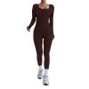 Caxndycing Women's Long-Sleeve Sport Yoga Jumpsuit with Front Zipper view 1