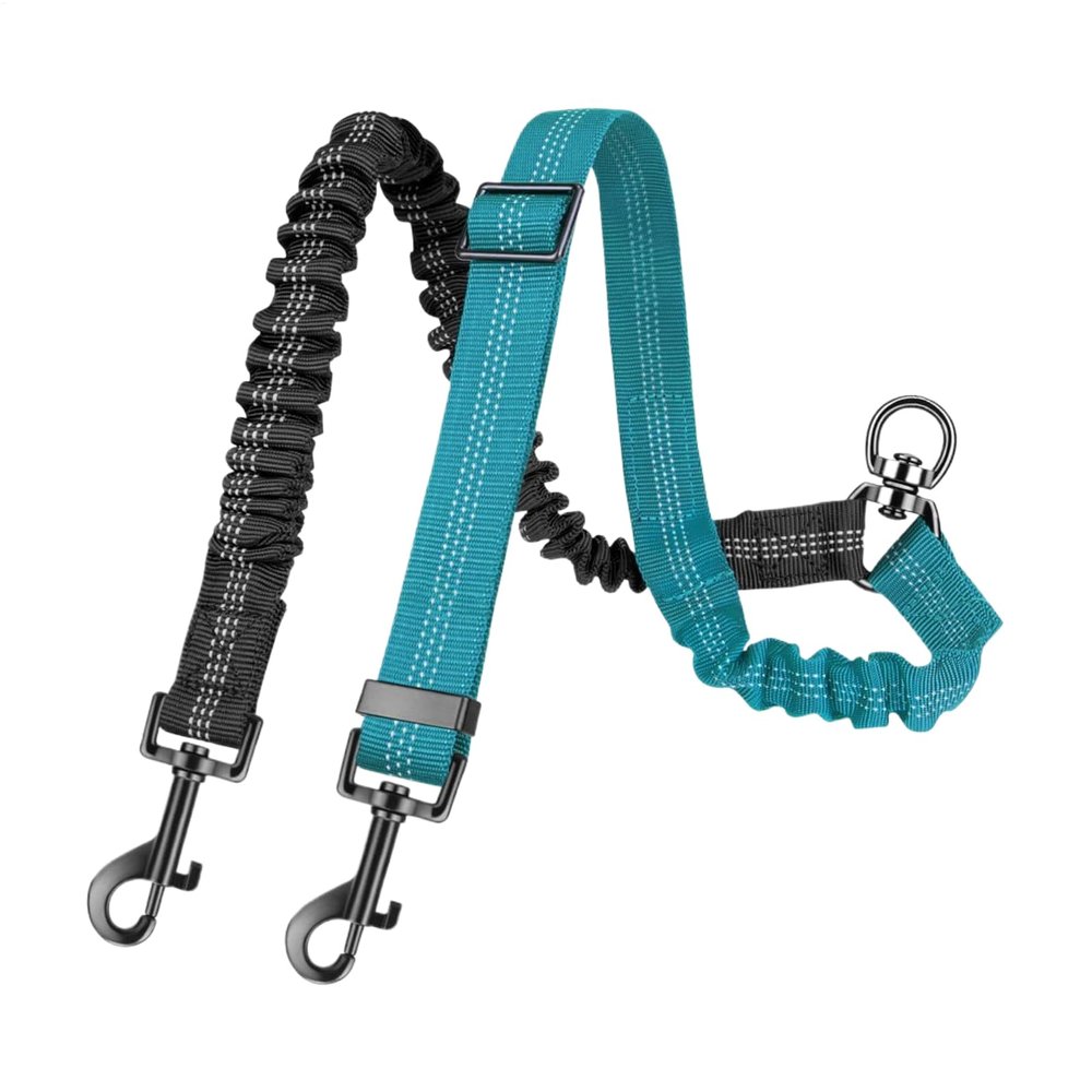 Shock-Absorbing Reflective Dual Dog Leash for Medium and Large Breeds