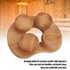 VBESTLIFE Wooden Sauna Headrest with Rotating Disc, Oak Sauna Pillow for Neck and Shoulder Pain Relief view 3