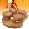 VBESTLIFE Wooden Sauna Headrest with Rotating Disc, Oak Sauna Pillow for Neck and Shoulder Pain Relief view 4