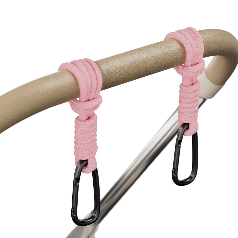 iBestgol Stroller Hooks, Universal Bag Hooks, Pink, 4-Pack