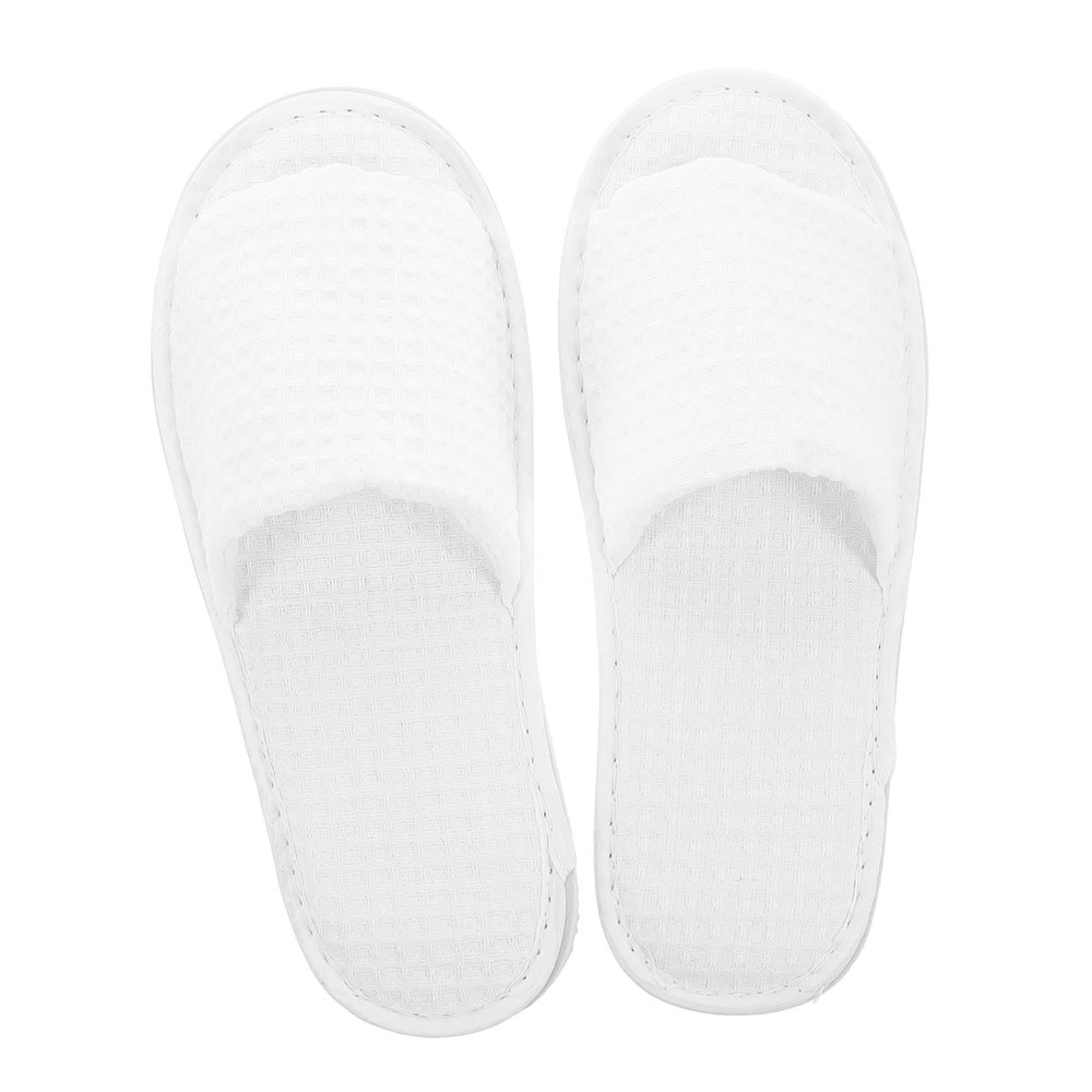 Zerodeko Guest Slippers, 5 Pairs, Fabric, Open Toe, White