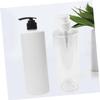 STOBAZA 2-Pack 500 ml Refillable Pump Bottles, Odorless Lotion Dispensers, Reusable, Transparent and White view 4
