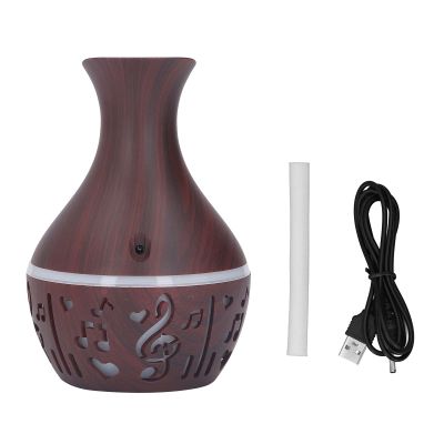 Aromatherapy Diffuser, 300 mL, USB-Powered, Wood Grain, Quiet, LED Night Light