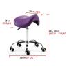 FXLUHAY Adjustable Saddle Stool with Wheels, PU Leather, Purple view 2