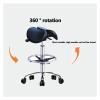 FXLUHAY Treatment Stool, Adjustable Saddle Stool, Hydraulic Heavy-Duty Salon Swivel Chair Without Pedal view 4