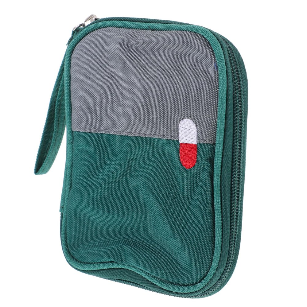 TOYANDONA Portable Oxford Fabric First Aid Bag, Compact Green Medical Storage Pouch for Travel and Outdoors