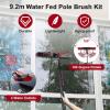 Telescopic Window Cleaning Brush, 3.6–12 m, Water-Fed Hydro Cleaner for Solar Panels, Roofs and Cars, with Soap Dispenser, 35 cm Brush, 9.2 m Reach view 4