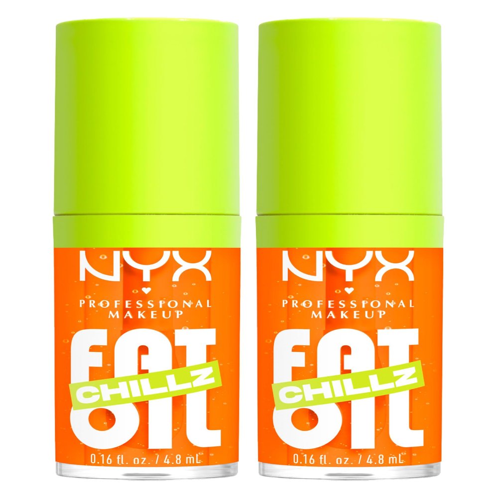 NYX Professional Makeup Fat Oil Chillz Lip Gloss, Shade 15 Citrus Chiller, 2-Pack