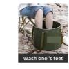 Folding Foot Bath Bucket, Portable Foot Soaking Basin for Camping and Travel, Black view 3
