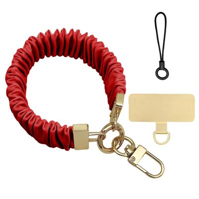DONGKER Universal Phone Wrist Strap, Elastic Hands-Free Lanyard with Attachment Patch and Ring Strap