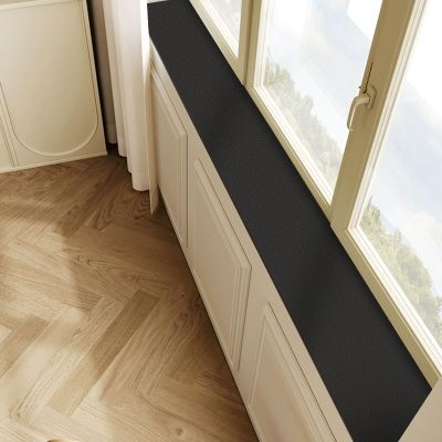 Innovz Waterproof PU Leather Windowsill Mat, Black, 63 x 4 in (160 x 10 cm)