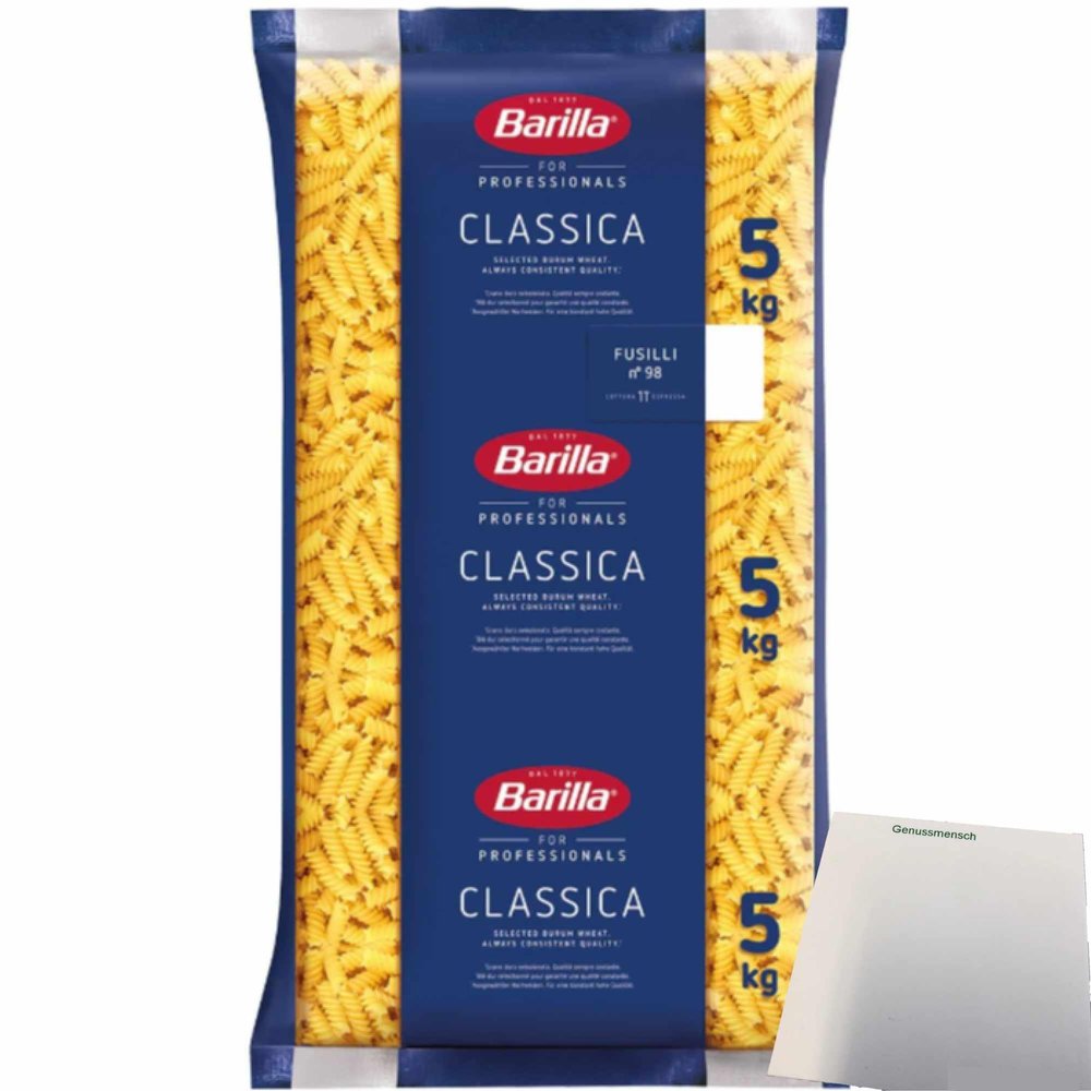 usy Barilla Fusilli No. 98 Pasta Bundle, 5 kg Bag + usy Block