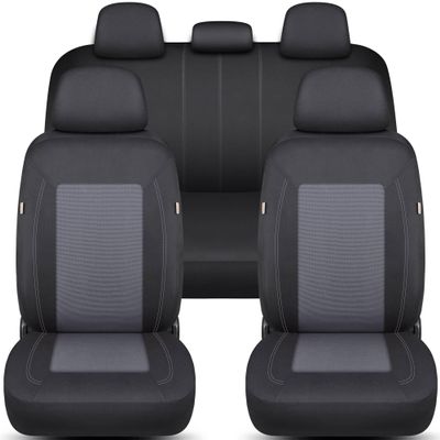 Complete Seat Cover Set for Skoda Octavia, 2020 and Newer, Black/Gray FT4