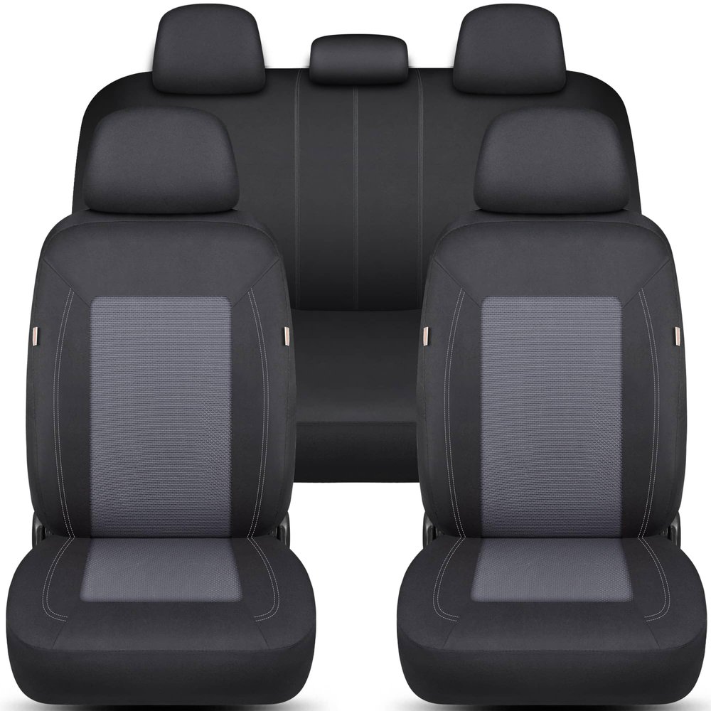 Complete Seat Cover Set for Skoda Octavia, 2020 and Newer, Black/Gray FT4