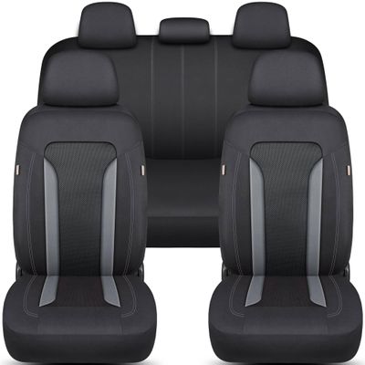 Protective Seat Cover Complete Set for Volvo C40, 2021 and Newer, Black/Gray FT2