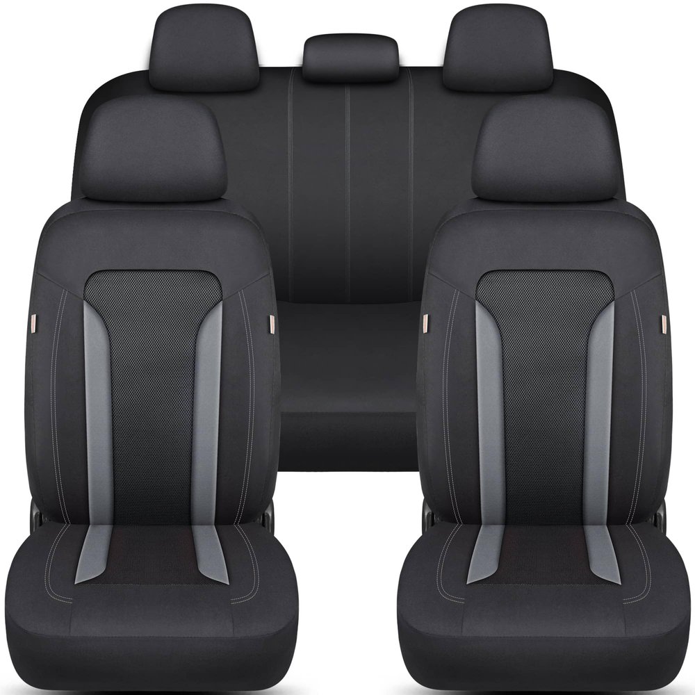 Protective Seat Cover Complete Set for Volvo C40, 2021 and Newer, Black/Gray FT2