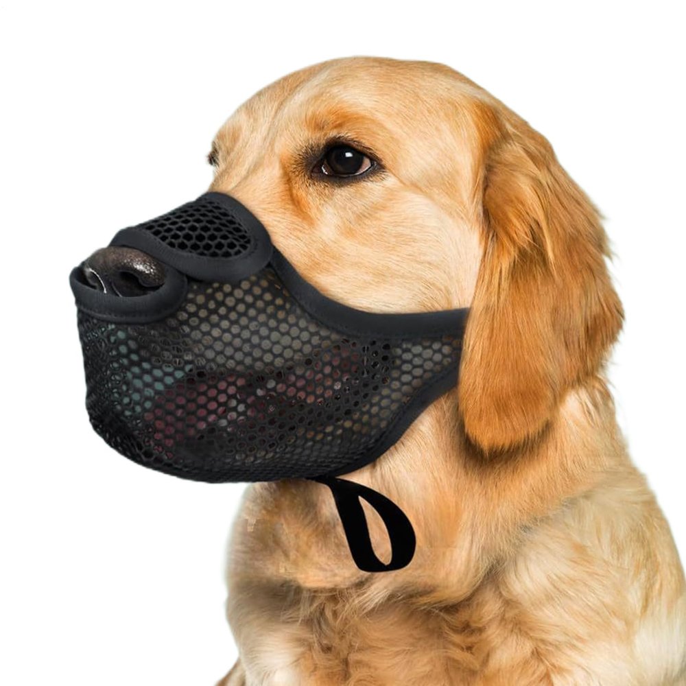 Dog Muzzle, Breathable Washable Adjustable Soft Mesh Protection