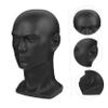 STOBAZA Male Mannequin Head Wig and Hat Stand, 50 cm, Matte Black PVC view 2