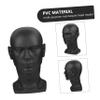 STOBAZA Male Mannequin Head Wig and Hat Stand, 50 cm, Matte Black PVC view 3