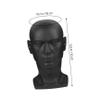 STOBAZA Male Mannequin Head Wig and Hat Stand, 50 cm, Matte Black PVC view 4