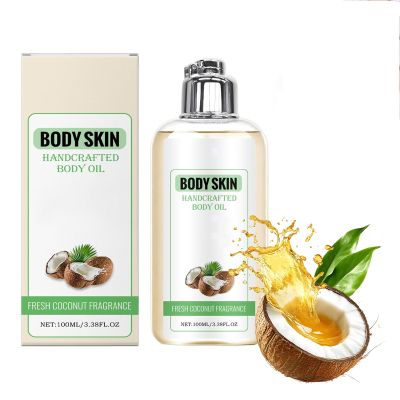 Coconut Massage Oil, Nourishing Moisturizing Vegan Body Oil, 100 ml