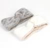 WANYI Women's Winter Bow Knit Headband, Braided Plush Ear Warmer, White view 3