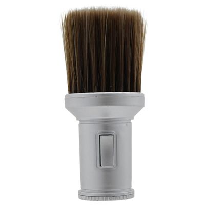 Fiber and Plastic Barber Brush, Silver Neck Duster