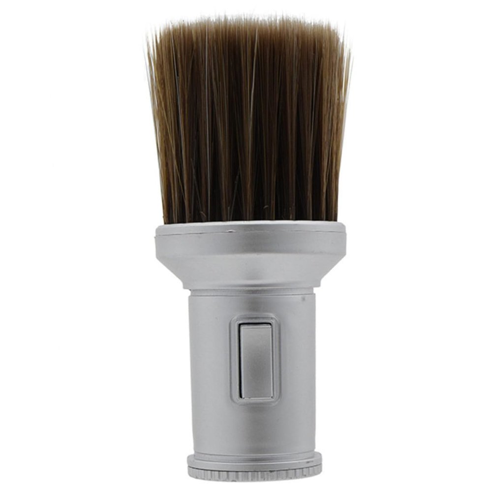 Fiber and Plastic Barber Brush, Silver Neck Duster