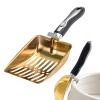 Metal Cat Litter Scoop, 430 Stainless Steel, Gold, 26.2 x 9.5 cm view 1
