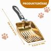 Metal Cat Litter Scoop, 430 Stainless Steel, Gold, 26.2 x 9.5 cm view 4