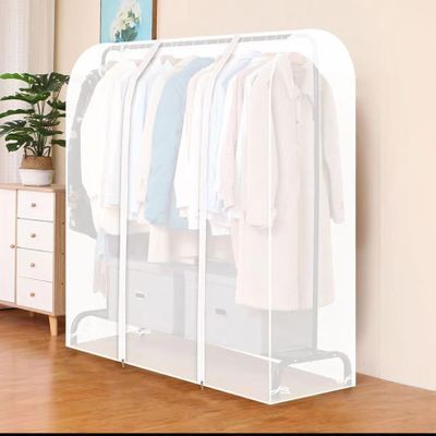 Transparent Dustproof Clothes Rack Cover with Double Zipper, 180 x 75 x 150 cm