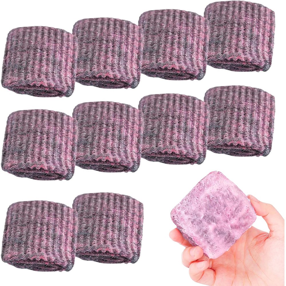 AURIVEE 10-Pack Soap-Filled Steel Wool Pads, Pre-Soaped Scrubbers for Pots, Pans, Dishes & Grills