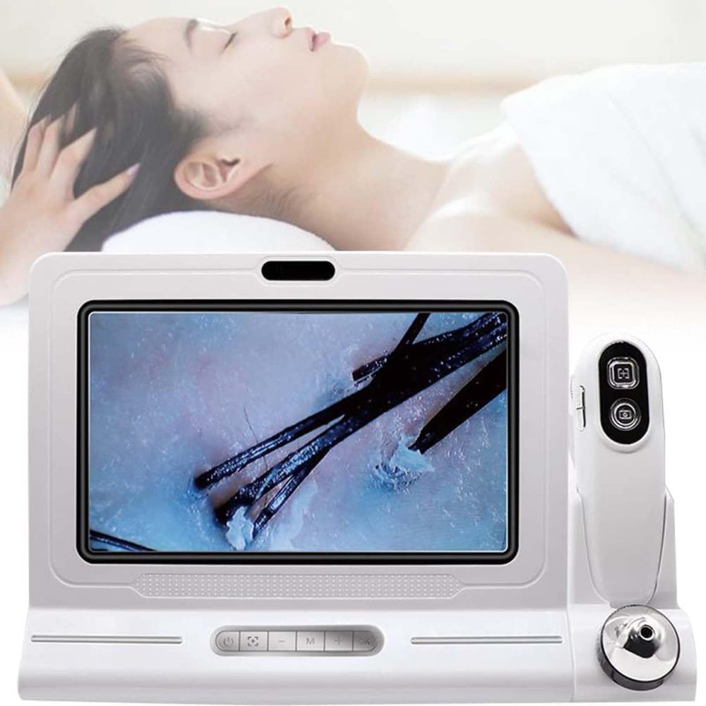 MINHUIJIHUI Professional Hair Analyzer & Skin Detector, 50x/200x Magnification, 11-Inch Display
