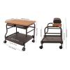 Foot Spa Cart, Mobile Pedicure Chair with 4 Quiet Casters and Brakes, 39.7 lb Capacity, Coffee Brown view 2
