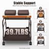 Foot Spa Cart, Mobile Pedicure Chair with 4 Quiet Casters and Brakes, 39.7 lb Capacity, Coffee Brown view 3