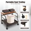 Foot Spa Cart, Mobile Pedicure Chair with 4 Quiet Casters and Brakes, 39.7 lb Capacity, Coffee Brown view 4