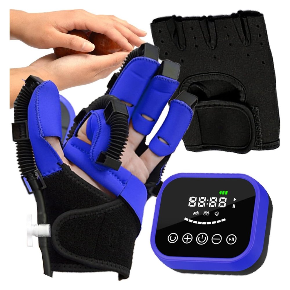 Rehabilitation Glove with Air Pressure Technology for Stroke Recovery | Adjustable Hand Therapy Device for Hemiplegia and Finger Stiffness | Portable Hand Trainer