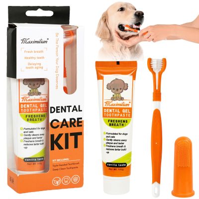 Dog Toothbrush and Toothpaste Set