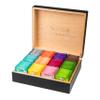 Veertea Tea Gift Set – Wooden Tea Box – 12 Flavors, 180 Tea Bags – 30 x 26 x 11 cm – Black view 1