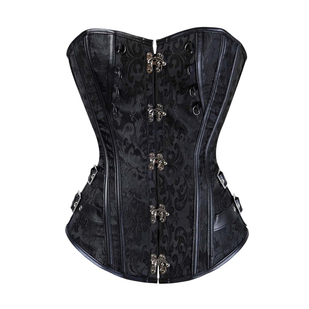 YOSUWOAI Women's Full-Bust Faux Leather Steampunk Corset