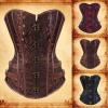 YOSUWOAI Women's Full-Bust Faux Leather Steampunk Corset view 2