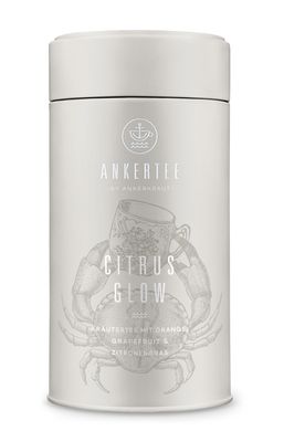 ANKERTEE Citrus Glow | Zesty Herbal Tea with Orange & Grapefruit | 110 g Tin | Loose Tea | by Ankerkraut | Approx. 30 Cups | Fruity & Zesty