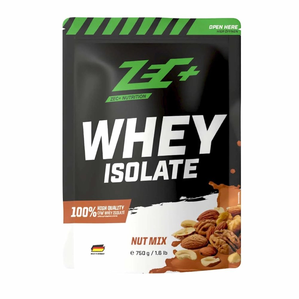 ZEC+ Whey Isolate – Low-Fat Whey Protein Powder, Low-Lactose Protein Shake, Made in Germany, 750 g, Nut Mix