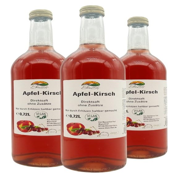 BLEICHHOF Apple-Cherry Direct Juice, Vegan (3 x 0.72 L)