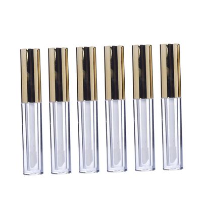 10 mL Round Gold-Colored Plastic Lip Gloss Tube