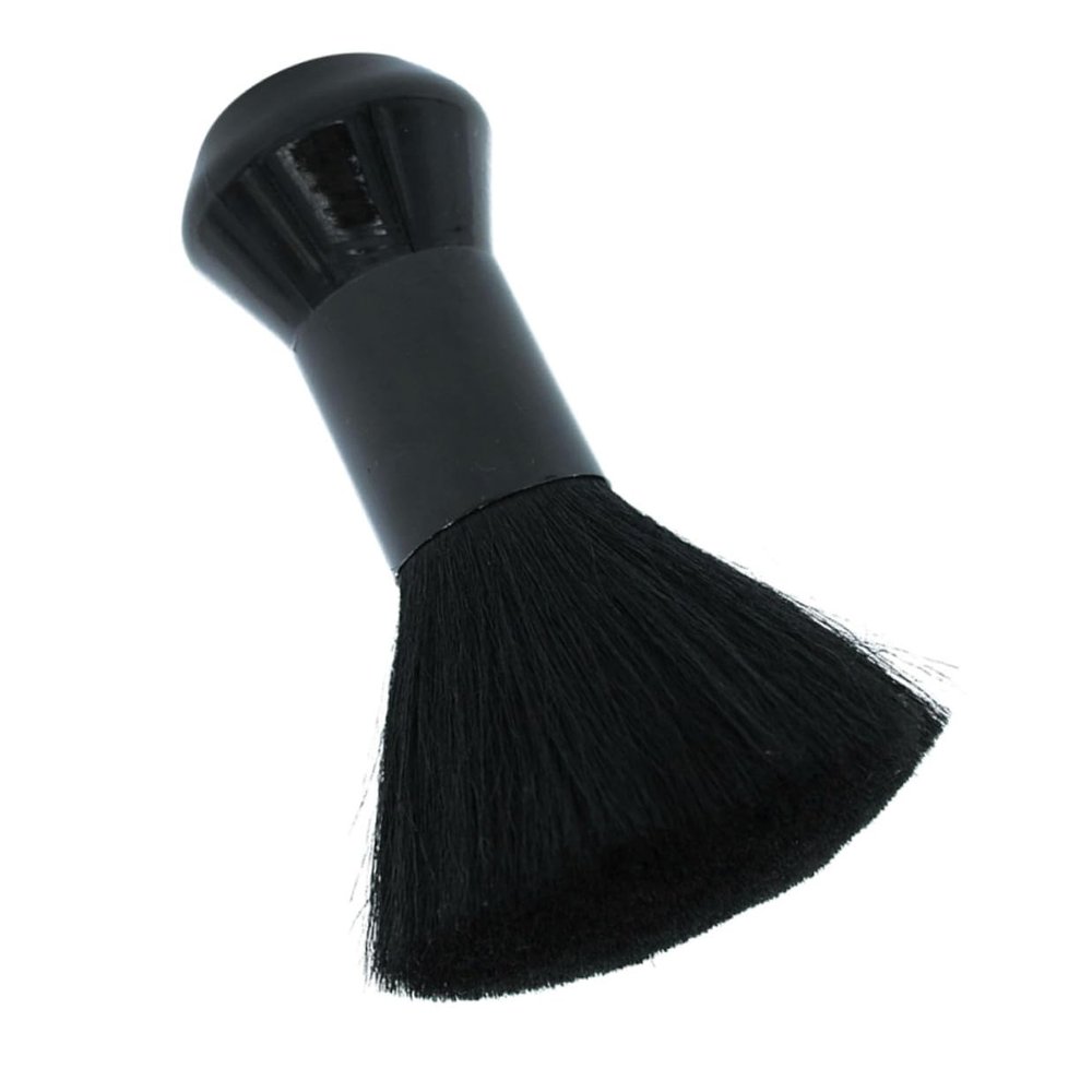 Mobestech Neck Brush for Barbers, Hair-Cleaning Brush with Black Handle, Multifunctional Styling and Cleaning Brush for Salon and Home Use
