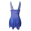 Women’s Blue M Sheer Lace Push-Up Chemise with Panty view 3