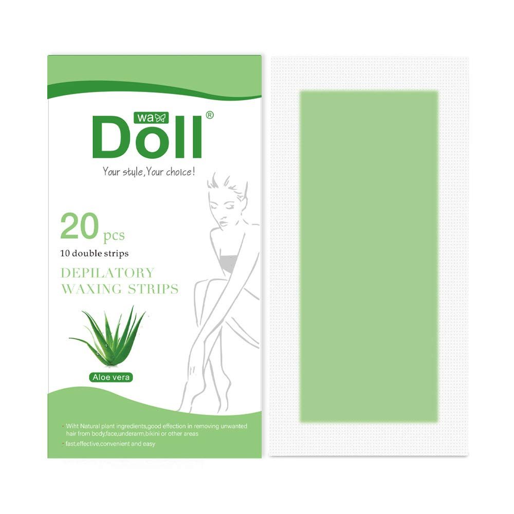 Wax Strips for Arms, Legs, Underarms, Eyebrows, Bikini, Face - 20 Strips