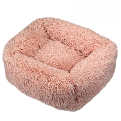 Hixingo Warm Plush Dog Bed for Large Dogs, Non-Slip Square Mat, Pink, XL